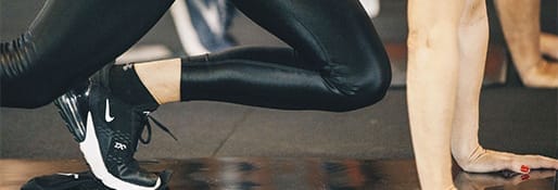 woman exercising from her home